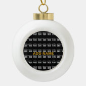 DEDICATED TO GOD  COOL WHITE TEKST KERAMISCHE BAL ORNAMENT (Voorkant)
