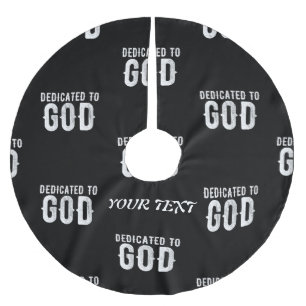 DEDICATED TO GOD COOL  WHITE TEKST KERSTBOOM ROK