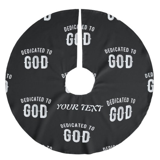DEDICATED TO GOD  COOL WHITE TEKST KERSTBOOM ROK (Voorkant)