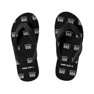 DEDICATED TO GOD COOL WHITE TEKST KINDER TEENSLIPPERS