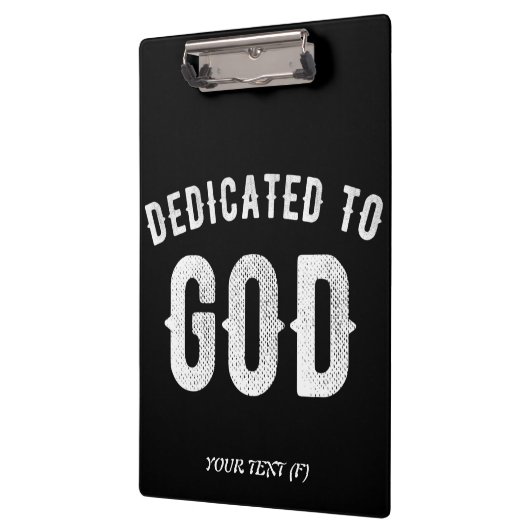 DEDICATED TO GOD  COOL WHITE TEKST KLEMBORD (Links)