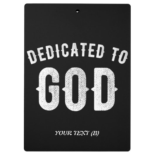 DEDICATED TO GOD COOL WHITE TEKST KLEMBORD (Achterkant)