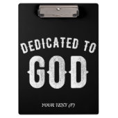 DEDICATED TO GOD COOL WHITE TEKST KLEMBORD (Voorkant)