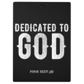 DEDICATED TO GOD COOL WHITE TEKST KLEMBORD (Achterkant)
