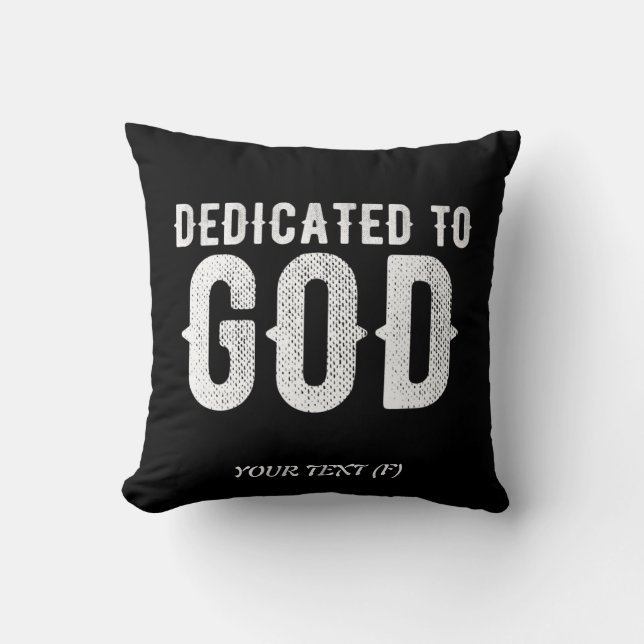 DEDICATED TO GOD COOL  WHITE TEKST KUSSEN (Voorkant)