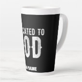 DEDICATED TO GOD COOL  WHITE TEKST LATTE MOK (Rechterhoek)