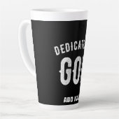 DEDICATED TO GOD  COOL WHITE TEKST LATTE MOK (Linkerhoek)