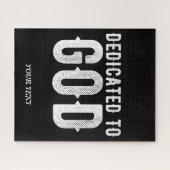 DEDICATED TO GOD COOL  WHITE TEKST LEGPUZZEL (Horizontaal)