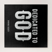 DEDICATED TO GOD COOL  WHITE TEKST LEGPUZZEL (Horizontaal)