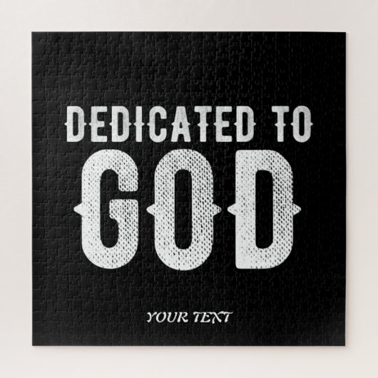 DEDICATED TO GOD COOL  WHITE TEKST LEGPUZZEL (Verticaal)