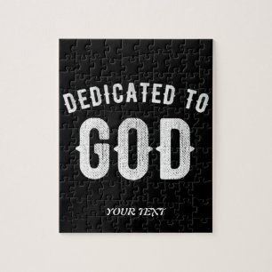 DEDICATED TO GOD COOL WHITE TEKST LEGPUZZEL