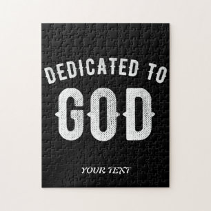DEDICATED TO GOD COOL WHITE TEKST LEGPUZZEL
