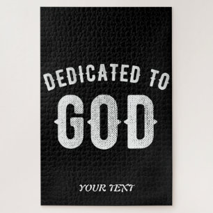 DEDICATED TO GOD COOL WHITE TEKST LEGPUZZEL