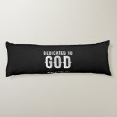 DEDICATED TO GOD COOL WHITE TEKST LICHAAMSKUSSEN (Achterkant)