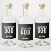 DEDICATED TO GOD COOL  WHITE TEKST LIKEURFLES ETIKET (Flessen)