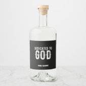 DEDICATED TO GOD COOL WHITE TEKST LIKEURFLES ETIKET (Voorkant)