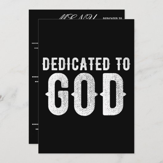 DEDICATED TO GOD COOL WHITE TEKST MENU (Voorkant / Achterkant)