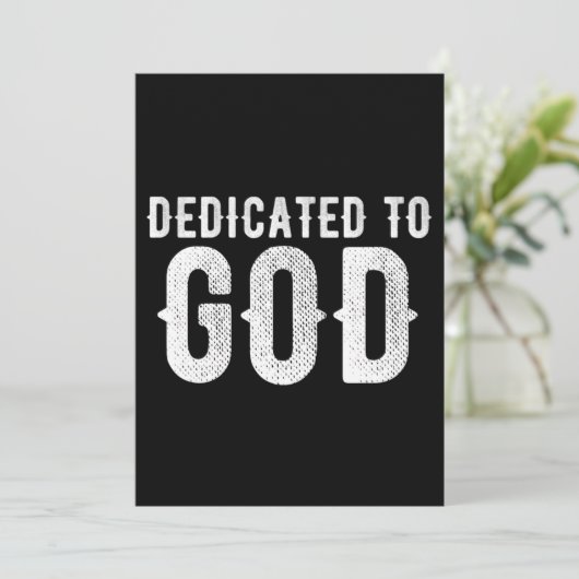 DEDICATED TO GOD COOL  WHITE TEKST MENU (Staand voorkant)