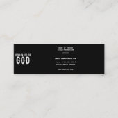 DEDICATED TO GOD COOL  WHITE TEKST MINI VISITEKAARTJE (Voorkant)