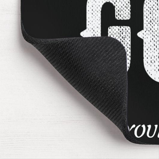 DEDICATED TO GOD COOL  WHITE TEKST MUISMAT (Hoek)