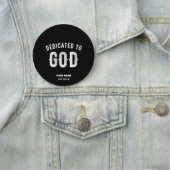 DEDICATED TO GOD  COOL WHITE TEKST NAAMPLAATJE (In situ)