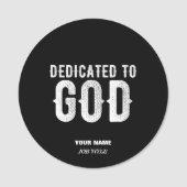 DEDICATED TO GOD COOL  WHITE TEKST NAAMPLAATJE (Voorkant)