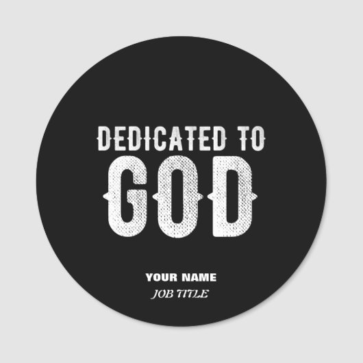 DEDICATED TO GOD COOL WHITE TEKST NAAMPLAATJE (Voorkant)
