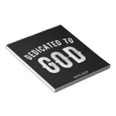 DEDICATED TO GOD  COOL WHITE TEKST NOTITIEBLOK (Schuin)