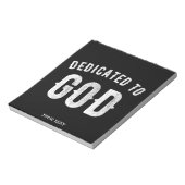 DEDICATED TO GOD  COOL WHITE TEKST NOTITIEBLOK (Linkerzijde)