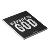 DEDICATED TO GOD COOL  WHITE TEKST NOTITIEBLOK (Schuin)