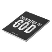 DEDICATED TO GOD COOL  WHITE TEKST NOTITIEBLOK (Linkerzijde)