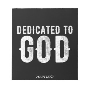 DEDICATED TO GOD COOL  WHITE TEKST NOTITIEBLOK