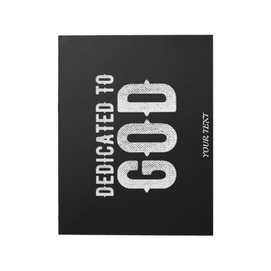 DEDICATED TO GOD COOL  WHITE TEKST NOTITIEBLOK (Linkerzijde)