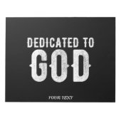 DEDICATED TO GOD COOL  WHITE TEKST NOTITIEBLOK (Voorkant)