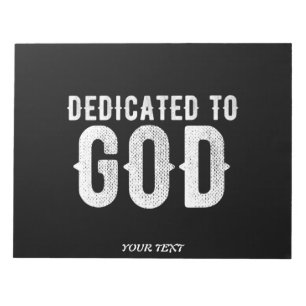 DEDICATED TO GOD COOL  WHITE TEKST NOTITIEBLOK