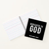 DEDICATED TO GOD COOL  WHITE TEKST NOTITIEBOEK (Binnen)