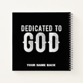 DEDICATED TO GOD COOL  WHITE TEKST NOTITIEBOEK (Achterkant)