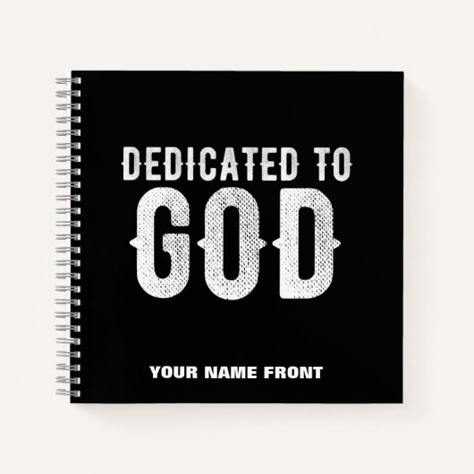 DEDICATED TO GOD COOL  WHITE TEKST NOTITIEBOEK (Voorkant)