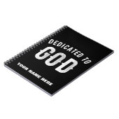 DEDICATED TO GOD COOL WHITE TEKST NOTITIEBOEK (Linkerzijde)