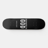 DEDICATED TO GOD COOL  WHITE TEKST PERSOONLIJK SKATEBOARD (Horizontaal)