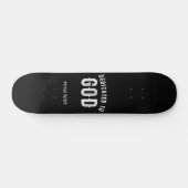 DEDICATED TO GOD COOL WHITE TEKST PERSOONLIJK SKATEBOARD (Horizontaal)