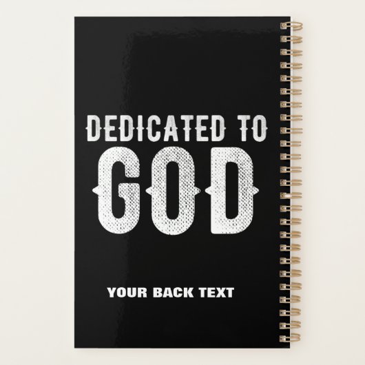 DEDICATED TO GOD COOL  WHITE TEKST PLANNER (Achterkant)