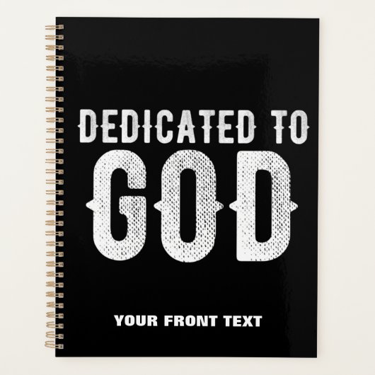 DEDICATED TO GOD COOL  WHITE TEKST PLANNER (Voorkant)