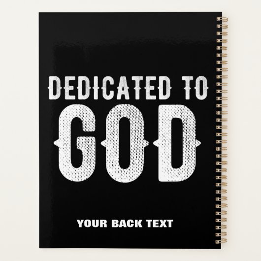 DEDICATED TO GOD COOL  WHITE TEKST PLANNER (Achterkant)