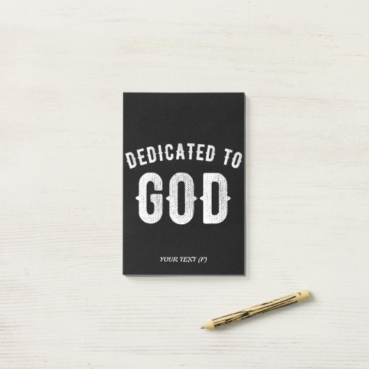 DEDICATED TO GOD  COOL WHITE TEKST POST-IT® NOTES (Op bureau)