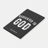 DEDICATED TO GOD COOL WHITE TEKST POST-IT® NOTES (Schuin)