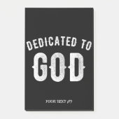 DEDICATED TO GOD COOL WHITE TEKST POST-IT® NOTES (Voorkant)