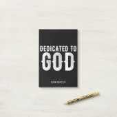 DEDICATED TO GOD COOL  WHITE TEKST POST-IT® NOTES (Op bureau)