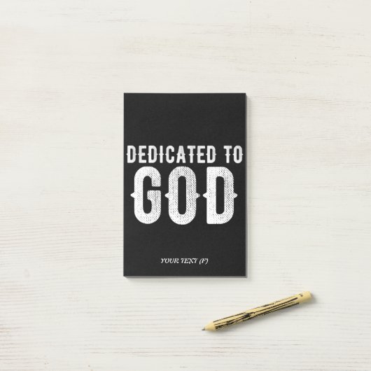 DEDICATED TO GOD COOL WHITE TEKST POST-IT® NOTES (Op bureau)