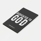 DEDICATED TO GOD COOL  WHITE TEKST POST-IT® NOTES (Schuin)